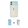 MARSİLYAN™- iPhone 11 Kılıf Vadi Çizgi - Şeffaf Uv Polymer Nano Ekran Koruyucu + Neon Fosforlu Kamera Lens - YL