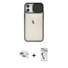 MARSİLYAN™- iPhone 11 Kılıf Vadi Çizgi - Şeffaf Uv Polymer Nano Ekran Koruyucu + Pers Alüminyum Kamera Lens - YL