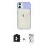 MARSİLYAN™- iPhone 11 Kılıf Vadi Çizgi - Şeffaf Uv Polymer Nano Ekran Koruyucu + PVD Metal Kamera Lens - YL