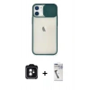 MARSİLYAN™- iPhone 11 Kılıf Vadi Çizgi - Şeffaf Uv Polymer Nano Ekran Koruyucu + PVD Metal Kamera Lens - YL