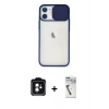 MARSİLYAN™- iPhone 11 Kılıf Vadi Çizgi - Şeffaf Uv Polymer Nano Ekran Koruyucu + PVD Metal Kamera Lens - YL