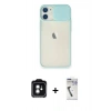 MARSİLYAN™- iPhone 11 Kılıf Vadi Çizgi - Şeffaf Uv Polymer Nano Ekran Koruyucu + PVD Metal Kamera Lens - YL