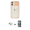 MARSİLYAN™- iPhone 11 Kılıf Vadi Çizgi - Siyah 34D Hayalet Izgaralı Cam + Pers Alüminyum Kamera Lens - GD