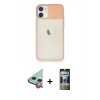 MARSİLYAN™- iPhone 11 Kılıf Vadi Çizgi - Siyah 34D Hayalet Izgaralı Cam + Raze Metal Kamera Lens - KI