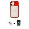MARSİLYAN™- iPhone 11 Kılıf Vadi Çizgi - Siyah 360 Mat Full Body Arka Koruyucu + Pers Alüminyum Kamera Lens - LT