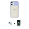 MARSİLYAN™- iPhone 11 Kılıf Vadi Çizgi - Siyah 360 Mat Full Body Arka Koruyucu + Pers Alüminyum Kamera Lens - LT