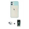 MARSİLYAN™- iPhone 11 Kılıf Vadi Çizgi - Siyah 360 Mat Full Body Arka Koruyucu + Pers Alüminyum Kamera Lens - LT