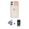 MARSİLYAN™- iPhone 11 Kılıf Vadi Çizgi - Siyah 360 Mat Full Body Arka Koruyucu + Raze Metal Kamera Lens - MR