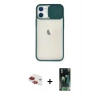 MARSİLYAN™- iPhone 11 Kılıf Vadi Çizgi - Siyah 360 Mat Full Body Arka Koruyucu + Pers Alüminyum Kamera Lens - KI