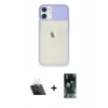 MARSİLYAN™- iPhone 11 Kılıf Vadi Çizgi - Siyah 360 Mat Full Body Arka Koruyucu + Kamera Lens Koruma Cam - SF