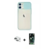 MARSİLYAN™- iPhone 11 Kılıf Vadi Çizgi - Siyah 360 Mat Full Body Arka Koruyucu + Pers Alüminyum Kamera Lens - YL