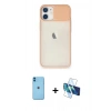 MARSİLYAN™- iPhone 11 Kılıf Vadi Çizgi - Siyah 3D Antistatik Cam Ekran Koruyucu + Neon Fosforlu Kamera Lens - MI
