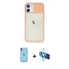 MARSİLYAN™- iPhone 11 Kılıf Vadi Çizgi - Siyah 3D Antistatik Cam Ekran Koruyucu + Neon Fosforlu Kamera Lens - TU