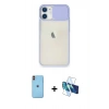 MARSİLYAN™- iPhone 11 Kılıf Vadi Çizgi - Siyah 3D Antistatik Cam Ekran Koruyucu + Neon Fosforlu Kamera Lens - TU