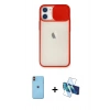 MARSİLYAN™- iPhone 11 Kılıf Vadi Çizgi - Siyah 3D Antistatik Cam Ekran Koruyucu + Neon Fosforlu Kamera Lens - TU