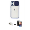 MARSİLYAN™- iPhone 11 Kılıf Vadi Çizgi - Siyah 3D Antistatik Mat Seramik Nano Ekran Koruyucu + Pers Alüminyum Kamera Lens - GD