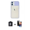 MARSİLYAN™- iPhone 11 Kılıf Vadi Çizgi - Siyah 3D Antistatik Mat Seramik Nano Ekran Koruyucu + PVD Metal Kamera Lens - MI