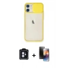 MARSİLYAN™- iPhone 11 Kılıf Vadi Çizgi - Siyah 3D Antistatik Mat Seramik Nano Ekran Koruyucu + PVD Metal Kamera Lens - MI