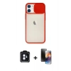 MARSİLYAN™- iPhone 11 Kılıf Vadi Çizgi - Siyah 3D Antistatik Mat Seramik Nano Ekran Koruyucu + PVD Metal Kamera Lens - MI