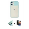MARSİLYAN™- iPhone 11 Kılıf Vadi Çizgi - Siyah 3D Antistatik Mat Seramik Nano Ekran Koruyucu + Raze Metal Kamera Lens - MI