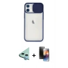 MARSİLYAN™- iPhone 11 Kılıf Vadi Çizgi - Siyah 3D Antistatik Mat Seramik Nano Ekran Koruyucu + Raze Metal Kamera Lens - MI
