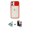 MARSİLYAN™- iPhone 11 Kılıf Vadi Çizgi - Siyah 3D Antistatik Mat Seramik Nano Ekran Koruyucu + Raze Metal Kamera Lens - MI