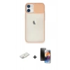 MARSİLYAN™- iPhone 11 Kılıf Vadi Çizgi - Siyah 3D Antistatik Mat Seramik Nano Ekran Koruyucu + Renkli Kamera Lens Koruma Cam - PE