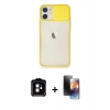 MARSİLYAN™- iPhone 11 Kılıf Vadi Çizgi - Siyah 3D Antistatik Mat Seramik Nano Ekran Koruyucu + PVD Metal Kamera Lens - TU