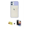 MARSİLYAN™- iPhone 11 Kılıf Vadi Çizgi - Siyah 3D Antistatik Mat Seramik Nano Ekran Koruyucu + Rainbow Kamera Lens Koruma Cam - KI