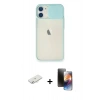MARSİLYAN™- iPhone 11 Kılıf Vadi Çizgi - Siyah 3D Antistatik Mat Seramik Nano Ekran Koruyucu + Renkli Kamera Lens Koruma Cam - SI