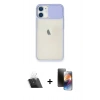 MARSİLYAN™- iPhone 11 Kılıf Vadi Çizgi - Siyah 3D Antistatik Mat Seramik Nano Ekran Koruyucu + Şeffaf Kamera Lens Koruma Cam
