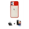 MARSİLYAN™- iPhone 11 Kılıf Vadi Çizgi - Siyah 3D Antistatik Mat Seramik Nano Ekran Koruyucu + Şeffaf Kamera Lens Koruma Cam