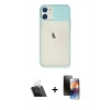 MARSİLYAN™- iPhone 11 Kılıf Vadi Çizgi - Siyah 3D Antistatik Mat Seramik Nano Ekran Koruyucu + Şeffaf Kamera Lens Koruma Cam