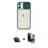 MARSİLYAN™- iPhone 11 Kılıf Vadi Çizgi - Siyah 3D Antistatik Mat Seramik Nano Ekran Koruyucu + Şeffaf Kamera Lens Koruma Cam