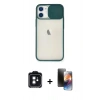 MARSİLYAN™- iPhone 11 Kılıf Vadi Çizgi - Siyah 3D Antistatik Mat Seramik Nano Ekran Koruyucu + Siyah PVD Metal Kamera Lens