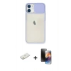 MARSİLYAN™- iPhone 11 Kılıf Vadi Çizgi - Siyah 3D Antistatik Mat Seramik Nano Ekran Koruyucu + Renkli Kamera Lens Koruma Cam - TU