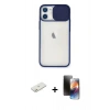 MARSİLYAN™- iPhone 11 Kılıf Vadi Çizgi - Siyah 3D Antistatik Mat Seramik Nano Ekran Koruyucu + Renkli Kamera Lens Koruma Cam - TU