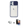 MARSİLYAN™- iPhone 11 Kılıf Vadi Çizgi - Siyah 3D Antistatik Mat Seramik Nano Ekran Koruyucu + Yeşil Pers Alüminyum Kamera Lens