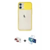 MARSİLYAN™- iPhone 11 Kılıf Vadi Çizgi - Siyah 3D Antistatik Seramik Nano Ekran Koruyucu + Pers Alüminyum Kamera Lens - KI