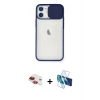 MARSİLYAN™- iPhone 11 Kılıf Vadi Çizgi - Siyah 3D Antistatik Seramik Nano Ekran Koruyucu + Pers Alüminyum Kamera Lens - KI