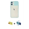 MARSİLYAN™- iPhone 11 Kılıf Vadi Çizgi - Siyah 3D Antistatik Seramik Nano Ekran Koruyucu + Rainbow Kamera Lens Koruma Cam - KI