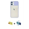 MARSİLYAN™- iPhone 11 Kılıf Vadi Çizgi - Siyah 3D Antistatik Seramik Nano Ekran Koruyucu + Rainbow Kamera Lens Koruma Cam - KI