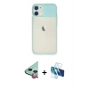 MARSİLYAN™- iPhone 11 Kılıf Vadi Çizgi - Siyah 3D Antistatik Seramik Nano Ekran Koruyucu + Raze Metal Kamera Lens - KI