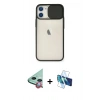 MARSİLYAN™- iPhone 11 Kılıf Vadi Çizgi - Siyah 3D Antistatik Seramik Nano Ekran Koruyucu + Raze Metal Kamera Lens - KI