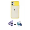 MARSİLYAN™- iPhone 11 Kılıf Vadi Çizgi - Siyah 3D Antistatik Seramik Nano Ekran Koruyucu + Raze Metal Kamera Lens - MR