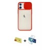 MARSİLYAN™- iPhone 11 Kılıf Vadi Çizgi - Siyah 3D Antistatik Seramik Nano Ekran Koruyucu + Rainbow Kamera Lens Koruma Cam - KI