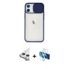 MARSİLYAN™- iPhone 11 Kılıf Vadi Çizgi - Siyah 3D Antistatik Seramik Nano Ekran Koruyucu + Raze Metal Kamera Lens - GS