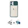 MARSİLYAN™- iPhone 11 Kılıf Vadi Çizgi - Siyah 3D Antistatik Seramik Nano Ekran Koruyucu + Raze Metal Kamera Lens - GS