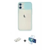 MARSİLYAN™- iPhone 11 Kılıf Vadi Çizgi - Siyah 3D Antistatik Seramik Nano Ekran Koruyucu + Renkli Kamera Lens Koruma Cam - SI