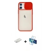 MARSİLYAN™- iPhone 11 Kılıf Vadi Çizgi - Siyah 3D Antistatik Seramik Nano Ekran Koruyucu + Renkli Kamera Lens Koruma Cam - SI